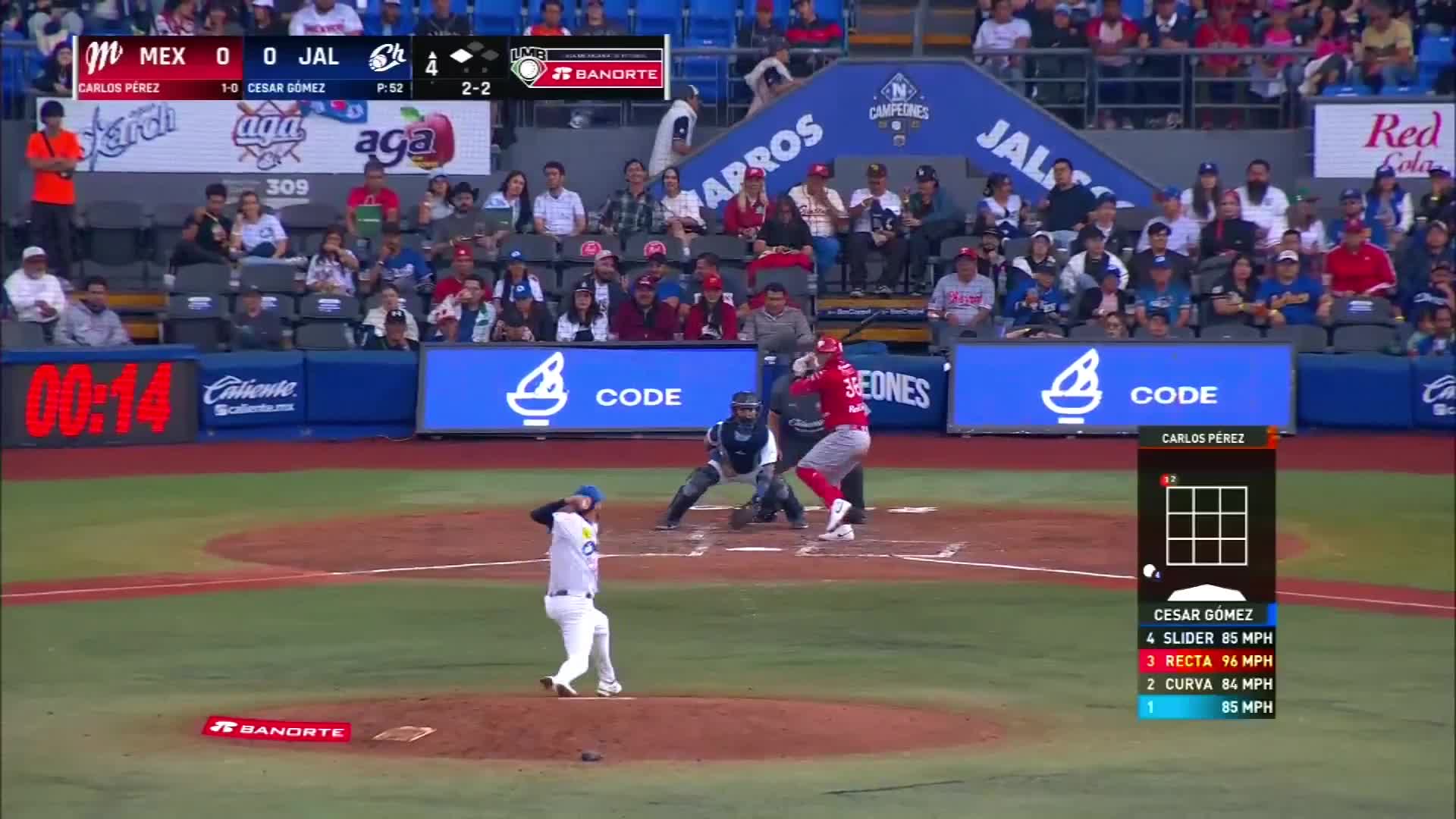HIt sencillo productor Pérez vs charros Juego 2