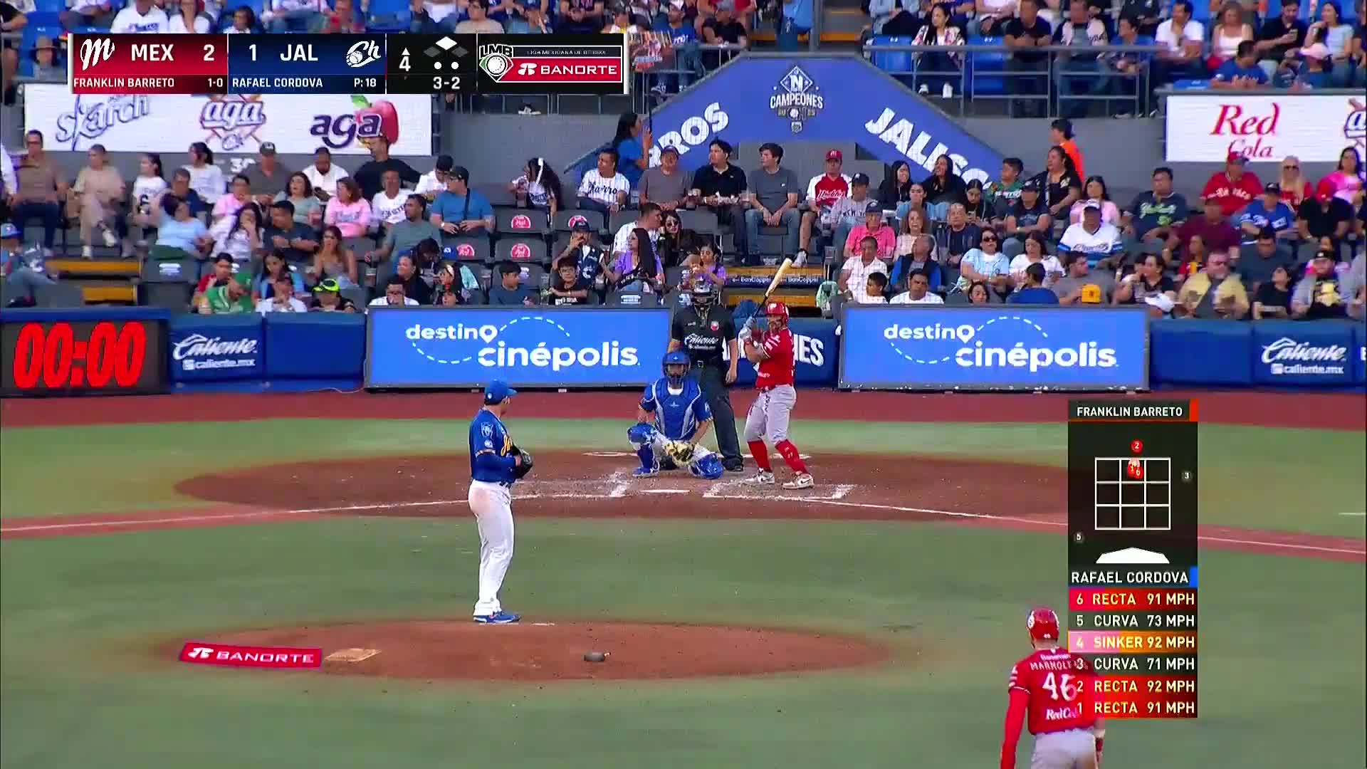 Hit productor Barreto en Charros Juego 2